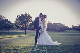 Wedding couple on fairway